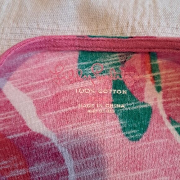 Lilly Pulitzer stretch knit dress size small, red and pink floral design - Picture 3 of 5